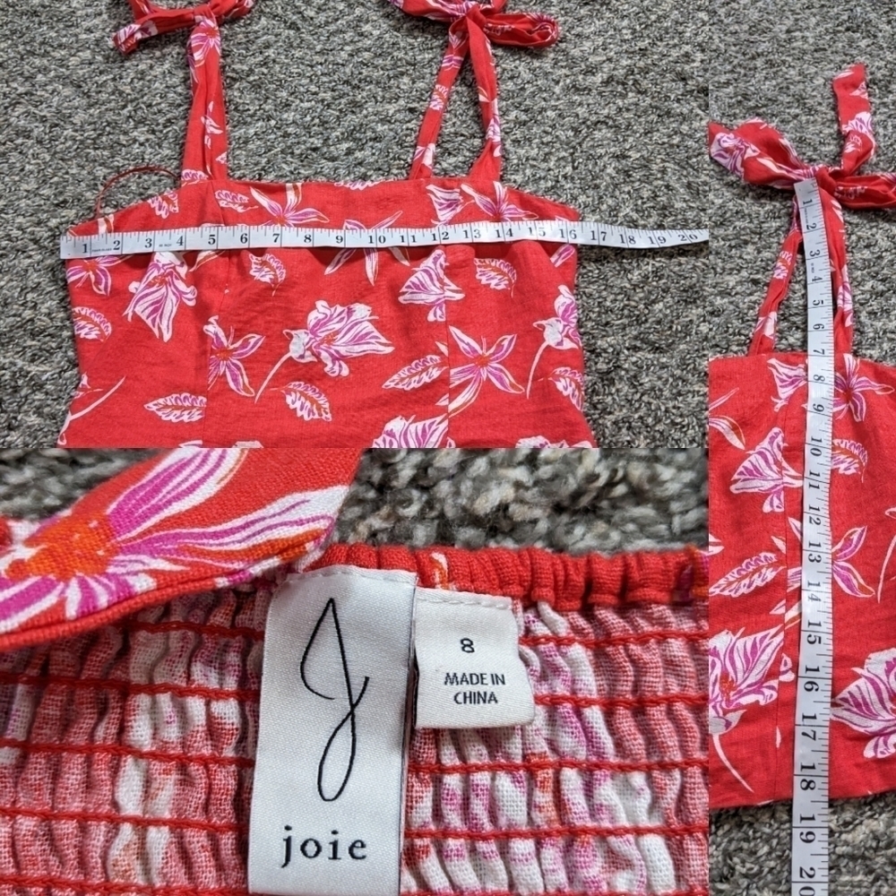 Joie Red Floral Tie-Shoulder Tank Top - Picture 8 of 8